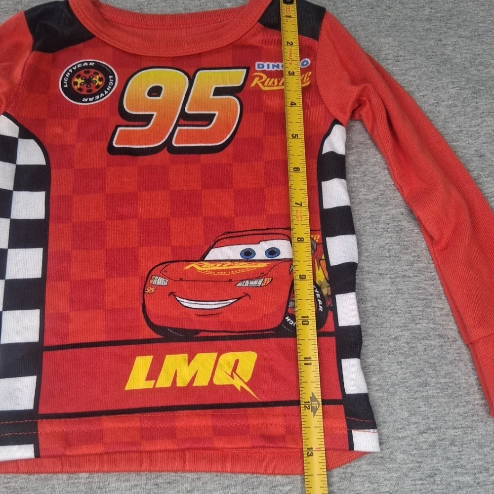 Disney Pixar Cars Lightning McQueen Pajama Set Toddler Red Stretchy 3T